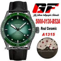 GF Fifty Fathoms Bathyscaphe A1315 Automatic Mens Watch 5000-0130-B52A Black Ceramic Case Green Dial Super Edition Nylon Strap Puretime B2