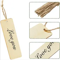 Blank Wooden Tags Unfinished Nature Wood Slice DIY Crafts Bookmark Garment Clothing Tag Gift Bags Hanging Label Party Chiristmas Decoration