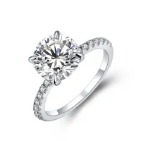 Hochzeitsringe Attagems Brand Ring Round Cut 30mm Ringe für Frauen 925 Sterling Silber Geburtstag Geschenk Diamant für Hochzeitsfeier 221024