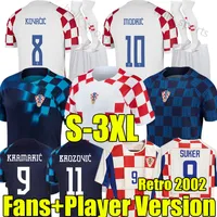 XXXL 2022 Croacia MODRIC soccer jerseys 22/23 CroatiaS MANDZUKIC PERISIC KALINIC KOVACIC SUKER Retro 1998 02 Football Shirt men women kids kit sock sets KRAMARIC