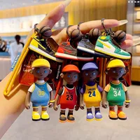 Figuras de estrella de baloncesto Capacidad de muñeca 3D Lindo llavero Pense de goteo de goma Bolsa Idol Bag Pendants Decoraciones DHL