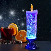 Kerzen Kristall elektronische Kerzen Tourist Souvenirs LED Crystal Candles 7Color Gradient Party Atmosphäre zum Weihnachtsgeburtstag Hochzeit 221025