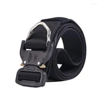 Belts Male Tactical Belt Military Canvas White Buckles Outdoor Men&#39;s Nylon Army Ceinture Homme 47