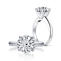웨딩 반지 LESF 3 캐럿 다이아몬드 D 컬러 925 스털링 실버 커플 약혼 반지 보석 반지를위한 221024