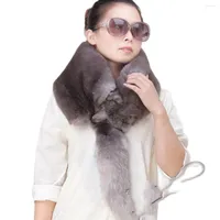 Bufandas de pelaje genuino bufanda de peluche integral verdadero chales para mujeres calientes otoño e invierno ropa para hombres regalos para niños