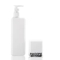 Pakoopie lotion schampo dusch gel flaska 300 ml 400 ml 500 ml push-typ fyrkantig plast kosmetiska förpackningsbehållare envase de plastico para simeticos