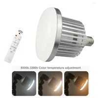 Flash Heads 95W E27 Bulb LED Video Light Daylight Warm Lamp Bi-Color 3200K-5500K 220V/110V-220V Remote For Camera Po Studio Softbox