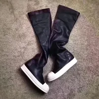 Designer Boots RO Glunge Rick Boot Men Sneakers Owen Women Booties Black Lace Up Shoe Gothic Breathable Canvas Shoes
