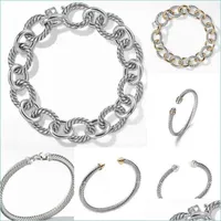 Bangle Jewelry Mens Dy Trend Bracelet Gold Charm Designer Women Platinum Twisted Wire Bracelet