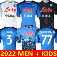 Maglia Napoli Soccer Jerseys 2022 2023 Halloween Camisa especial Kvaratskhelia minjae maillot Naples Kid Zielinski H.Lozano Osimhen Politano Futebol camisa