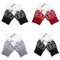 Creative Fashion Snowflake Printing Gloves Mobile Phone Touch Screen Knitted Winter Thick Warm Adult Glove Men Women GWC97