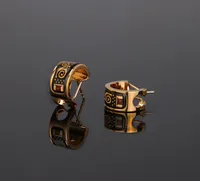 Earring Hoop Earring della serie Klimt 18K Orecchini designer di smalto Gold Plapted For Woman Wedding Lover Regalo con scatola