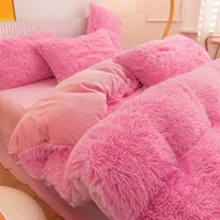 Bedding conjuntos de camas de ponta de ponta longa e luxuosa tampa de edredão king size 220x240cm Solid Furry Queen Quilt Capa macio confortável e confortável capas