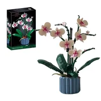 블록 Moc Bouquet Orchid Block Flower Doxulents 화분에 빌딩 블록 10311 로맨틱 키트 어셈블리 건물 장난감 소녀 선물 221025에 적합합니다.