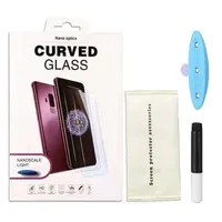 Samsung Tempered Glass Protector 9D UV Nano Liquid Curved S22ultra S22 S21 S20 Note20 Ultra S10 Note10 Plus S8 S9 Note8 Note9小売パッケージ用