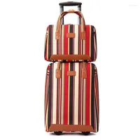 Akschriften 20 inch Oxford Rolling Bagage Set Spinner Wheels Women Brand koffer Peke Tripe On Travel Bags Trolley Bag