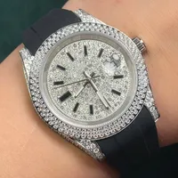Diamond Watch Mens Watches 40MM Automatic Mechanical Women Watch Wristwatch Montre de Luxe Rubber Strap Fashion Wristwatches
