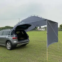 Tält och skyddsrum SUV AWARNING Auto Sun Shelter Tält Vattentät solskyddsmedel Fällbar luckbackbil för campingtillbehör