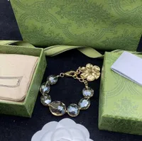 Hochwertige Frauen Armband Schmuck Kristallperlen Designer übertreiben Goldblumen Mode Frauen Charme Einfachheit Armbänder Accessoires Accessoires