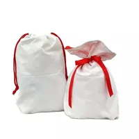 Festival Drawstring Candy Gift Bag Christmas Paplid Canvas Sack para impresión de bricolaje