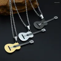 Pendant Necklaces 10pcs Hip Hop Music Rock Style Stainless Steel Guitar Necklace