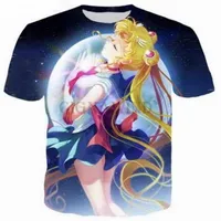 アニメセーラームーン3D面白いTシャツ新しいファッションメン女性3DプリントキャラクターTシャツTシャツフェミニンセクシーなTシャツティートップス衣服2577
