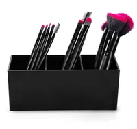 Drei Slots Acryl Makeup Organizer Hochqualität schwarz Plastik Desktop Lippenstifte Stand Case Fashion Make -up Tools Speicherbox9701140