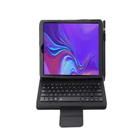 علبة جلدية ليتشي الناعمة مع لوحة مفاتيح بلوتوث قابلة للفصل لـ Samsung Galaxy Tab S6 10 5 2019 T860 T865 Tablet SA860 stylus261k
