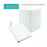 US Warehouse Sublimation Blanks Notepads A5 White Journal Notebooks Pu Leather Covered Heat Transfer Printing Obs Books With Inner Papers Adhesive Tapes