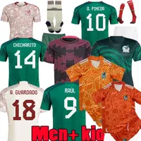 S-4XL Top Tayland 2022 Meksika Futbol Jersey Hayranlar Oyuncu Versiyonu H. Losano Chicharito G DOS Santos 21 23 Futbol Gömlek Tops Üstler Erkekler Uzun Kollu Kadın Çocuk Setleri