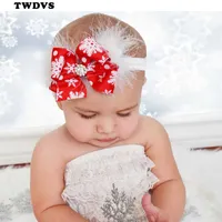 Главные повязки TWDVS KIDS Рождественская повязка на головную повязку с снежным цветочным волосами для девочек детские головные уборы счастливого Рождества аксессуары для волос W245 J221019