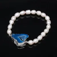 Strand Original Design Natural Vists Bracelet White Baroque Pearl للنساء Gilrs Birthdy Handmade Fashion Bracelets