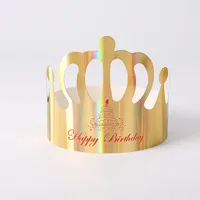 Festival Malzemeleri Çocuk Doğum Günü Şapkası Mutlu Kağıt Şapkalar Prens Prenses Taç Partisi Erkek Kız Dekorasyonları için Dekorasyon