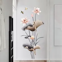 Adesivi a parete in stile cinese fiore decorazioni per la casa 3d di carta 3d grandi decalcomanie soggiorno pegatinas de gallo 221025
