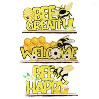 Gordijn houten bijen letters ornament bloem bijen welkom bord bureaublad kunst ambachten voor thuis slaapkamer kantoor tbletop decoratie cadeau l21a