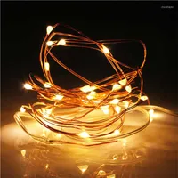 Strings Battery Operated LED String Ligh10pcs/Los Kupferfee 2m 20 LEDs CR2032 Button T XMAS Wedding Party Dekoration