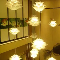 DIY LAMP -skuggor Lotus Chandelier IQ Puzzle Decor Art Pendant Light White Color280f