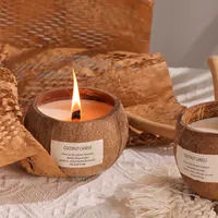 Candles Natural Coconut Scented 300g Soy Wax Aromatherapy Pure Essential Oil Dried Flower Home Fragrance 221026