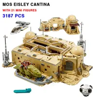 سلسلة فيلم Star Plan Movie Series Tatooine Mos Eisley Cantina Building Build Bricks Space Port Bar Kid Boy Christmas Toy Gift305d