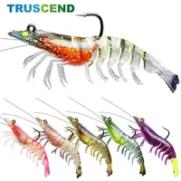 Baits Lures TRUSCEND 6Pcs Shrimp Silicone Artificial Bait Simulation Soft Prawn With Hooks Carp Wobbler For Fishing Tackle Lure Accessories 221026