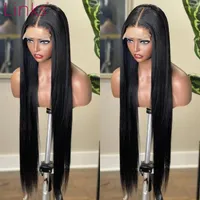 Links 28 30 Inch Bone Straight 5x5 Lace Closure Human Hair Wig 180 250 Density Brazilian Remy 4x4 Wigs For Women