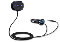 دعم Siri Hands Wireless Bluetooth Car Kit 35mm Aux Aux Audio Music Receiver Player Hands Hands Seeper 21A USB Car Charger3325135