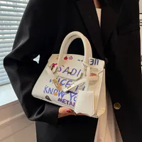 New Graffiti Kelly Bag This Year Popular All-Matching Ins Handbag Trendy Western Style Birkin Bag Cross-Border Wholesale Women