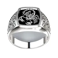 Fascifica maschile Black Epoxy Scorpion Rings for Men Gothic Punk Party Birthday Jewelry Anniversary Gift Anillo