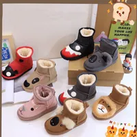 Australien Animal Warm Boots Children Children Mini Snow Boot Boys Girls Buckle Ankle Booties Classic Winter Fluffy Furry Youth Students Baby Toddlers WGG Shoes 25-35