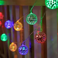 Strings 3M 20LED Mirror Disco Ball Fairy String Light Battery Powered Glass Garland For Home Party Christmas Tree Decor