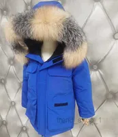 Kanada erkekler aşağı parkas ceket çocuk ceket bebek erkek erkek giyim sonbahar kış dış giyim sıcak ceketleri koru çocuk çıkarılabilir kürk yakalı kapüşonlu dış giyim c asy4