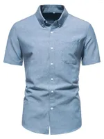 Men&#039;s T Shirts 2022 Men&#39;s Short Sleeve Oxford Casual Shirt Front Button Collar Thickening