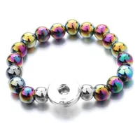 Women Snap Botton Bracciale Colorf perle acriliche perle a mano braccialetti a mano gioielli vestiti fai da te 18 mm snap di zenzero elastico goccia dh4df