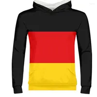 Bluzy męskie Niemcy męski numer niestandardowy numer deu zamek bluzy flaga de country niemieckie bundesrepublik college z print po ubrania